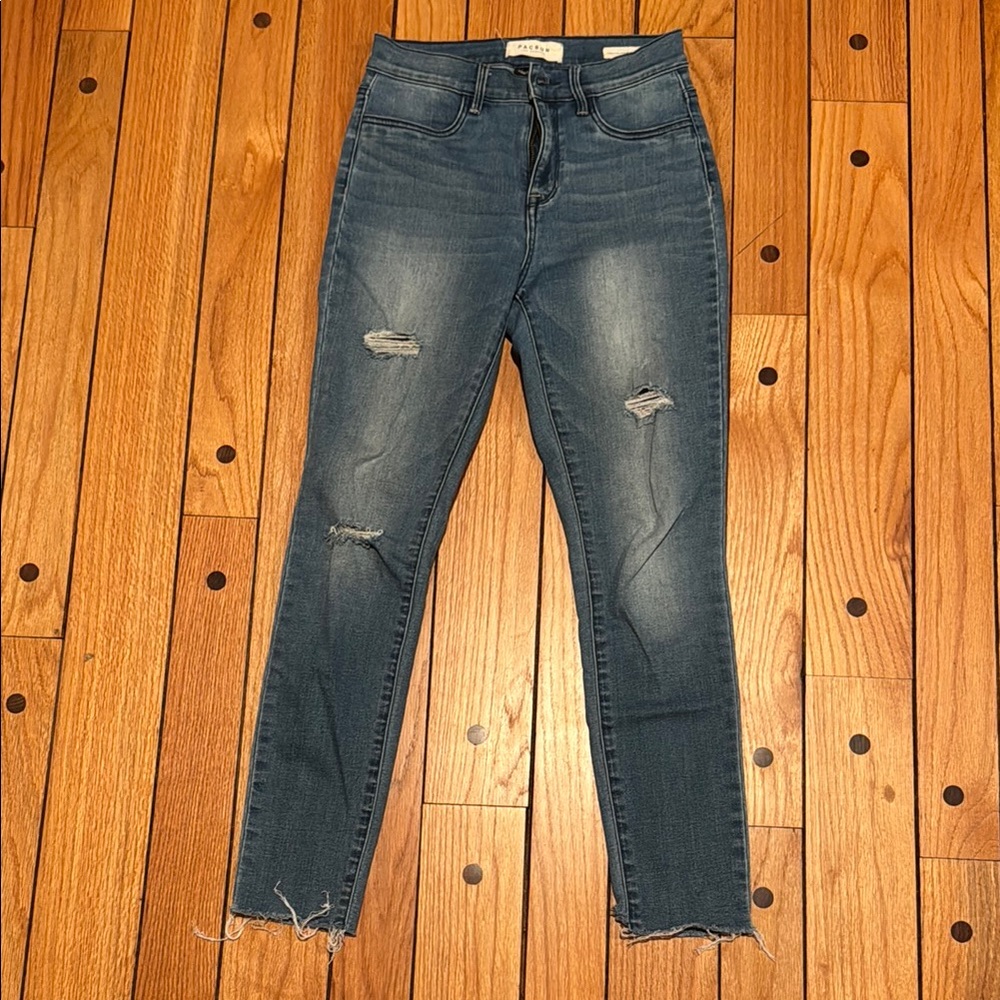 Blue Distressed Jeans PacSun